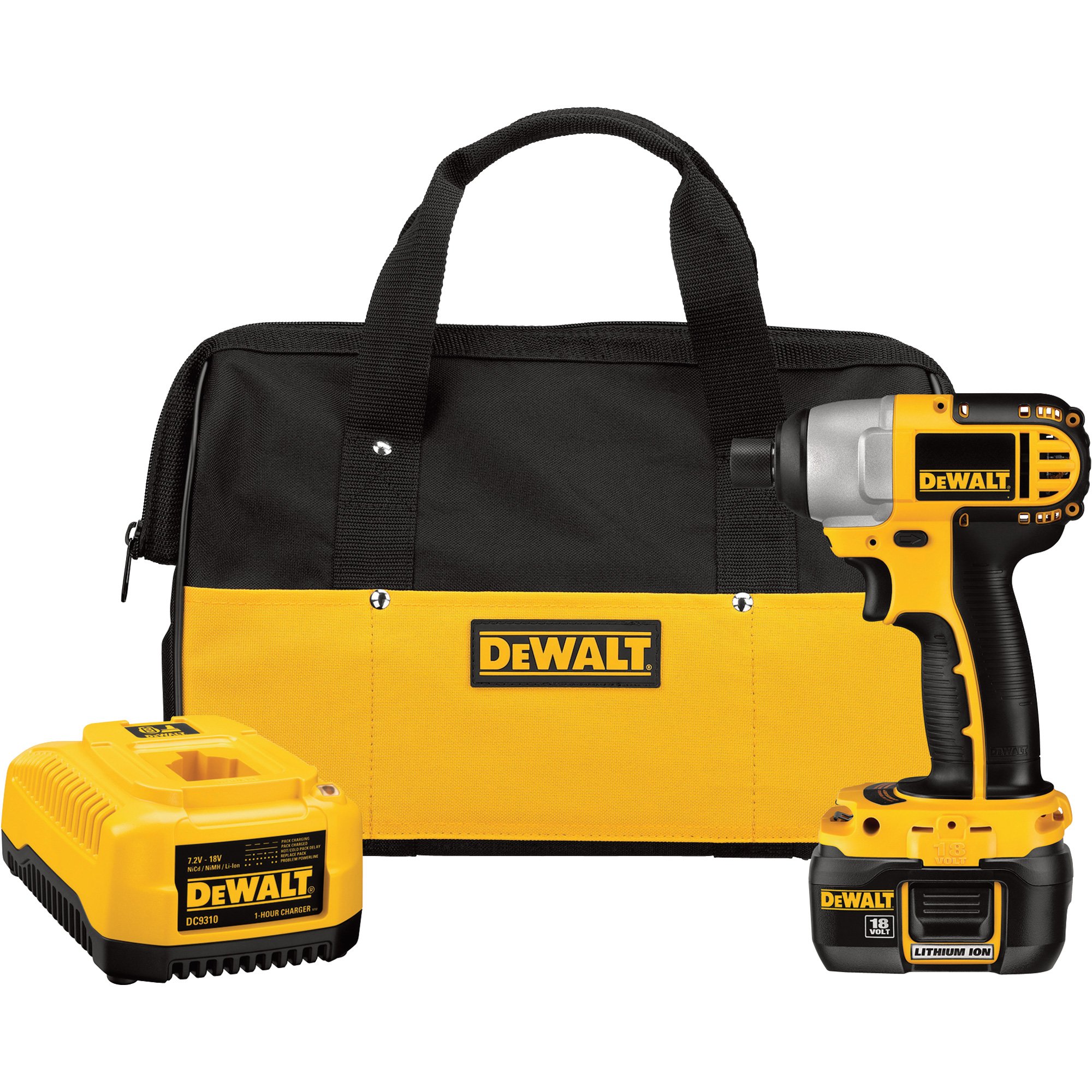 DEWALT Cordless Impact Driver Kit — 18V, 1/4in., Model# DCF826KL